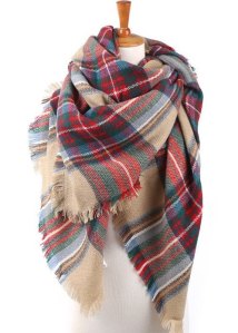 Plaid Blanket Scarf